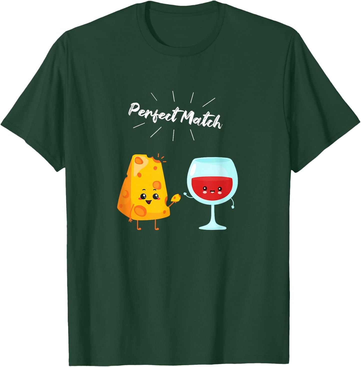 Wine and Cheese Couple Gift Wine Drinkers & Cheese Lovers T-Shirt - T-Shirt | Forest