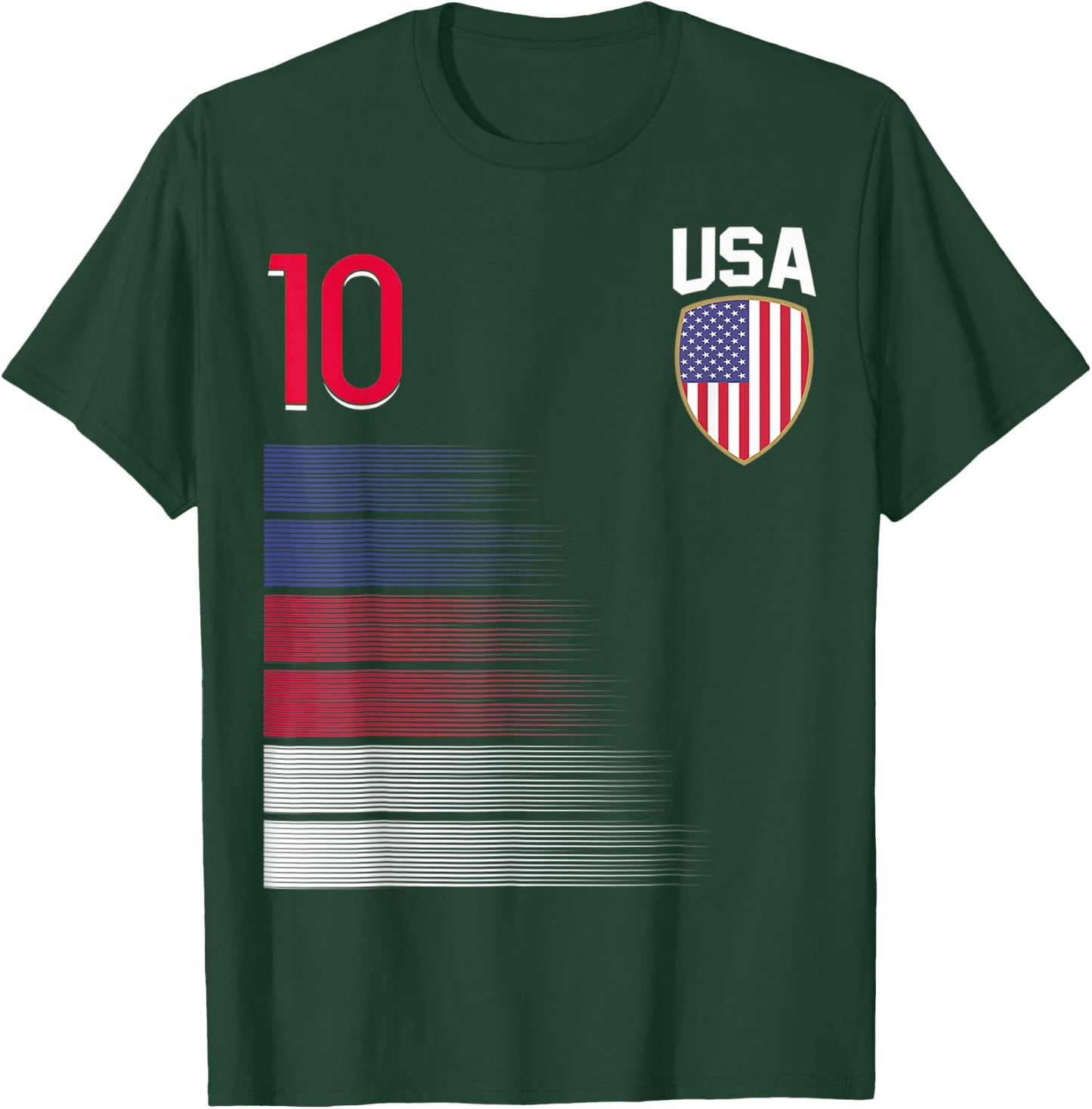 USA Soccer Ball Flag Jersey T-Shirt - T-Shirt | Forest