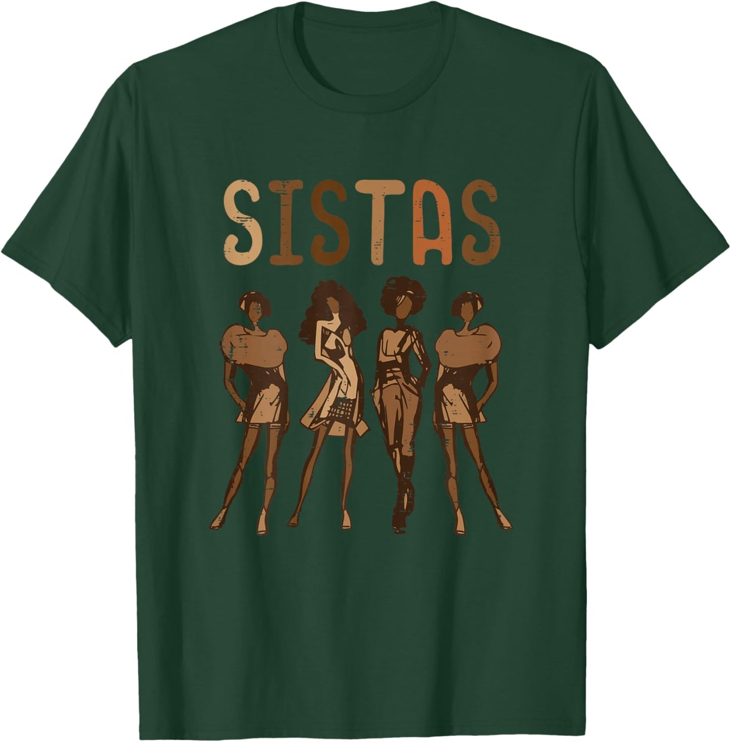 Black History Sistas Melanin Pride African American Women T-Shirt - T-Shirt | Forest