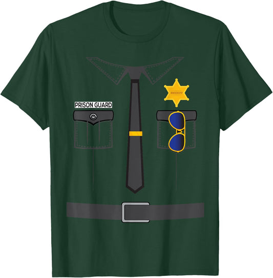 Prison Guard Correctional Officer Easy Halloween Costume Fun T-Shirt - T-Shirt | Forest