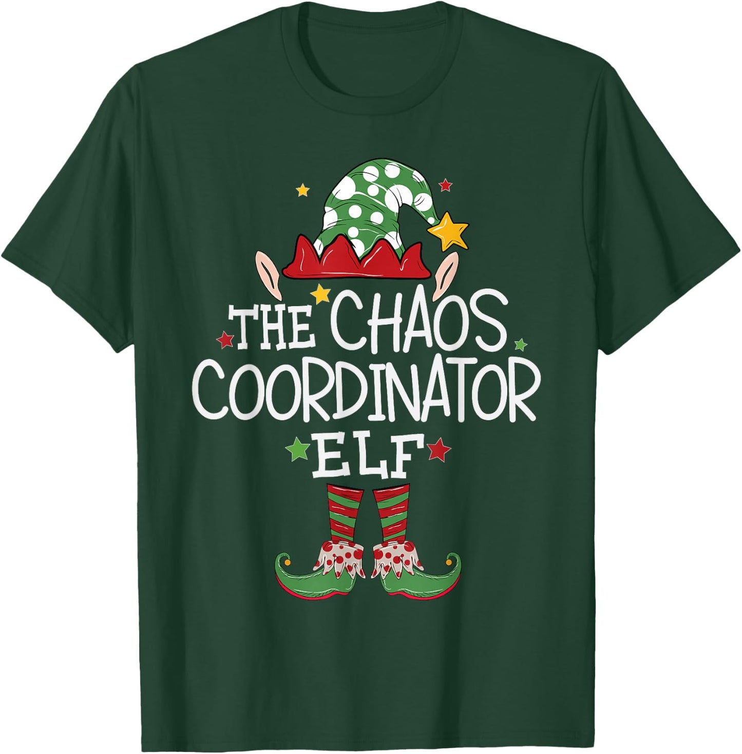 I'm The Chaos Coordinator Elf Funny Christmas Matching Elf T-Shirt - T-Shirt | Forest