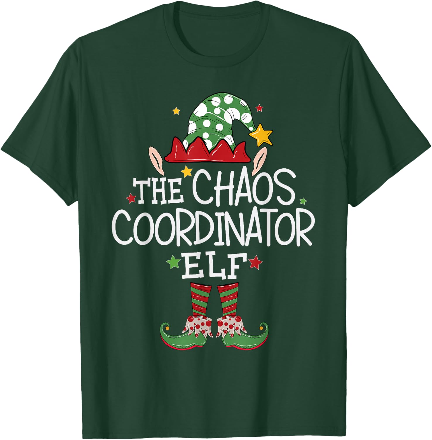 I'm The Chaos Coordinator Elf Funny Christmas Matching Elf T-Shirt - T-Shirt | Forest