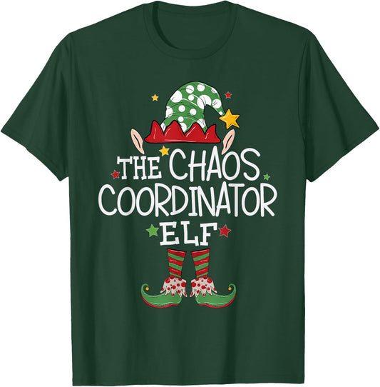I'm The Chaos Coordinator Elf Funny Christmas Matching Elf T-Shirt - T-Shirt | Forest