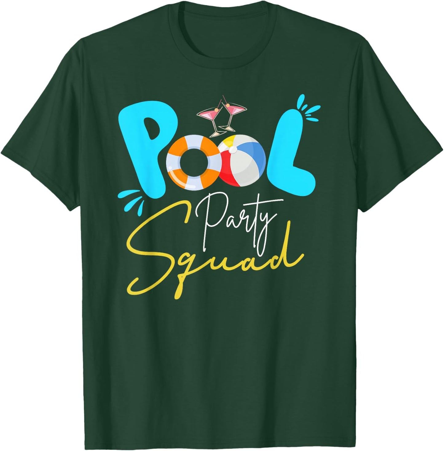 Pool Party Squad Birthday Summer Vacation Matching Family T-Shirt - T-Shirt | Forest