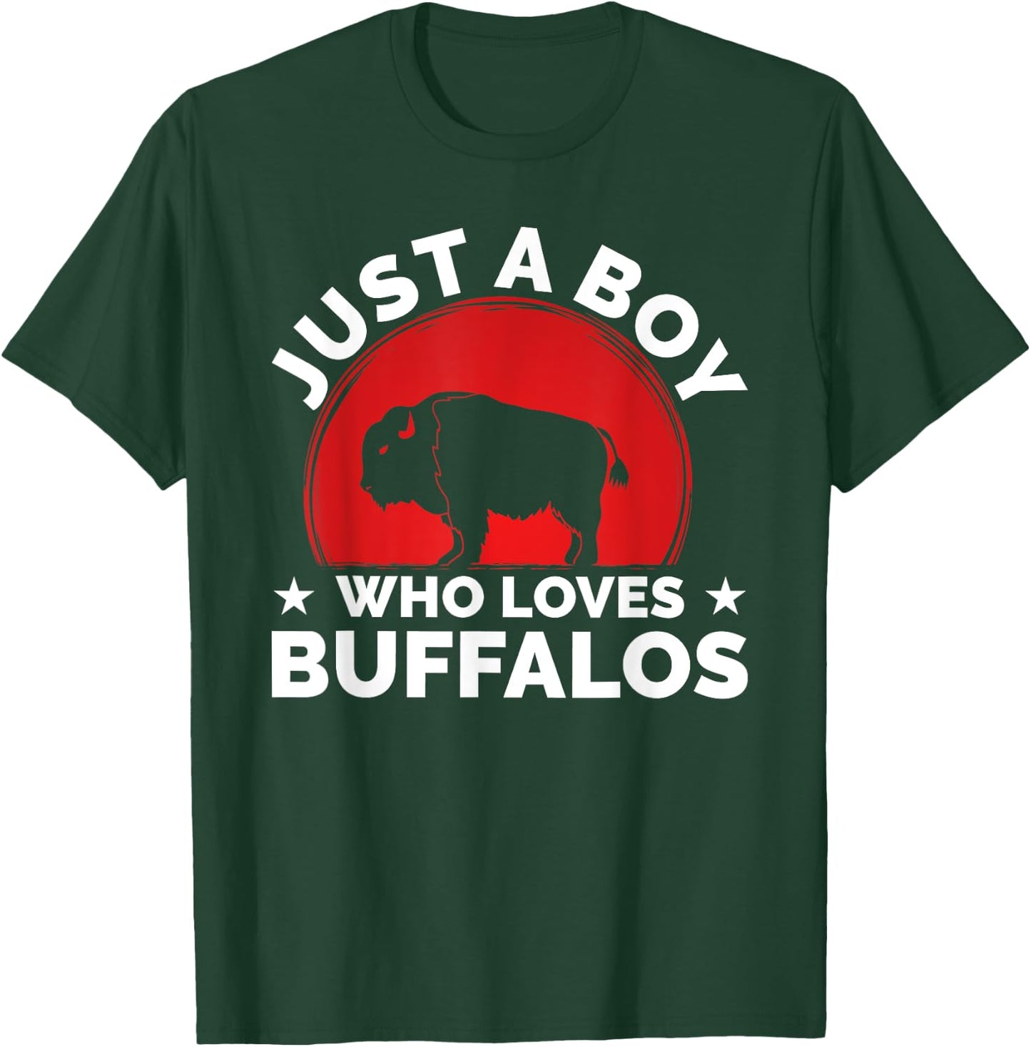 Bison Funny Buffalo Just A Boy Who Loves Buffalos T-Shirt - T-Shirt | Forest