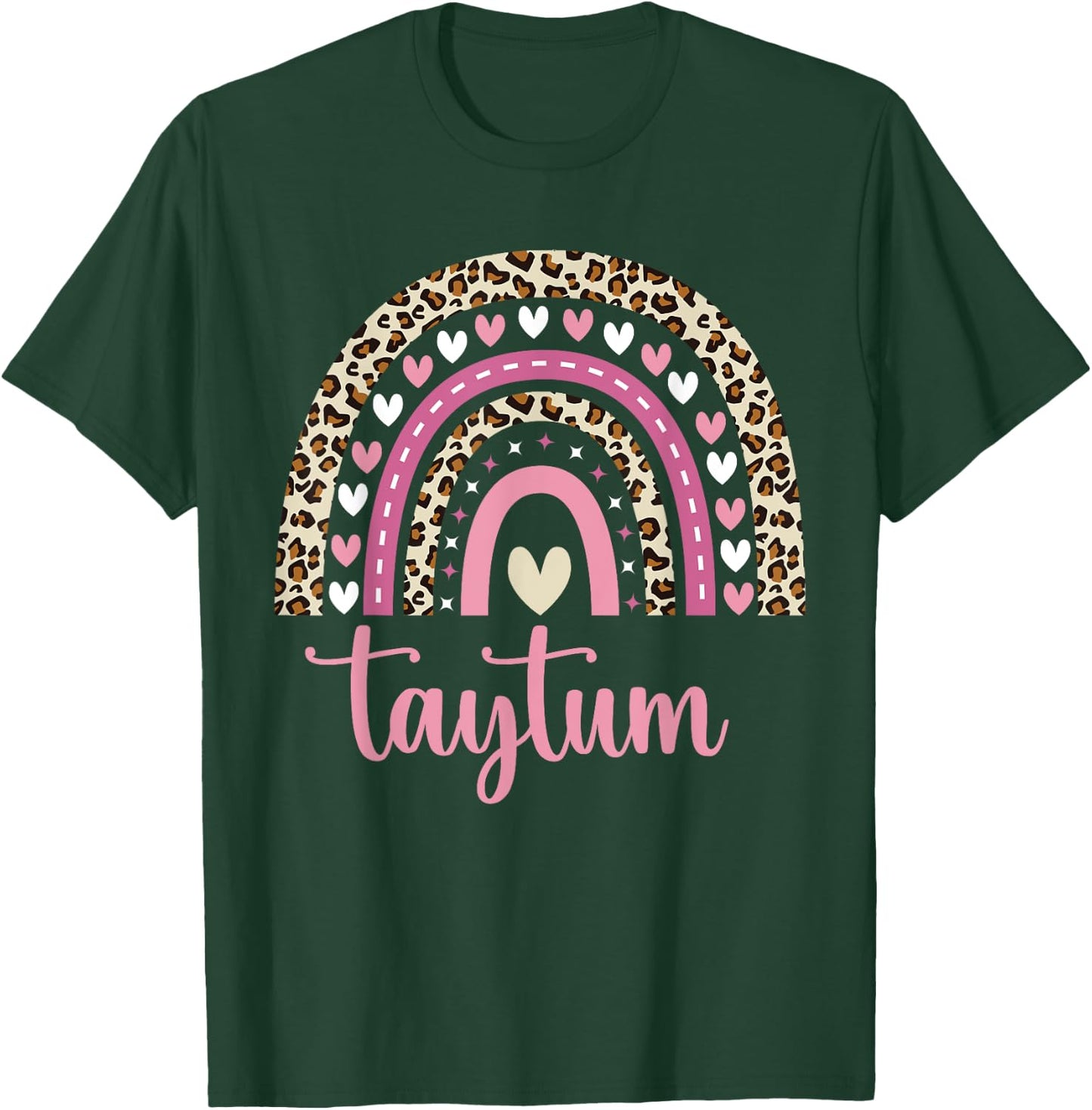 Taytum Rainbow Leopard Personalized Taytum Birthday T-Shirt - T-Shirt | Forest