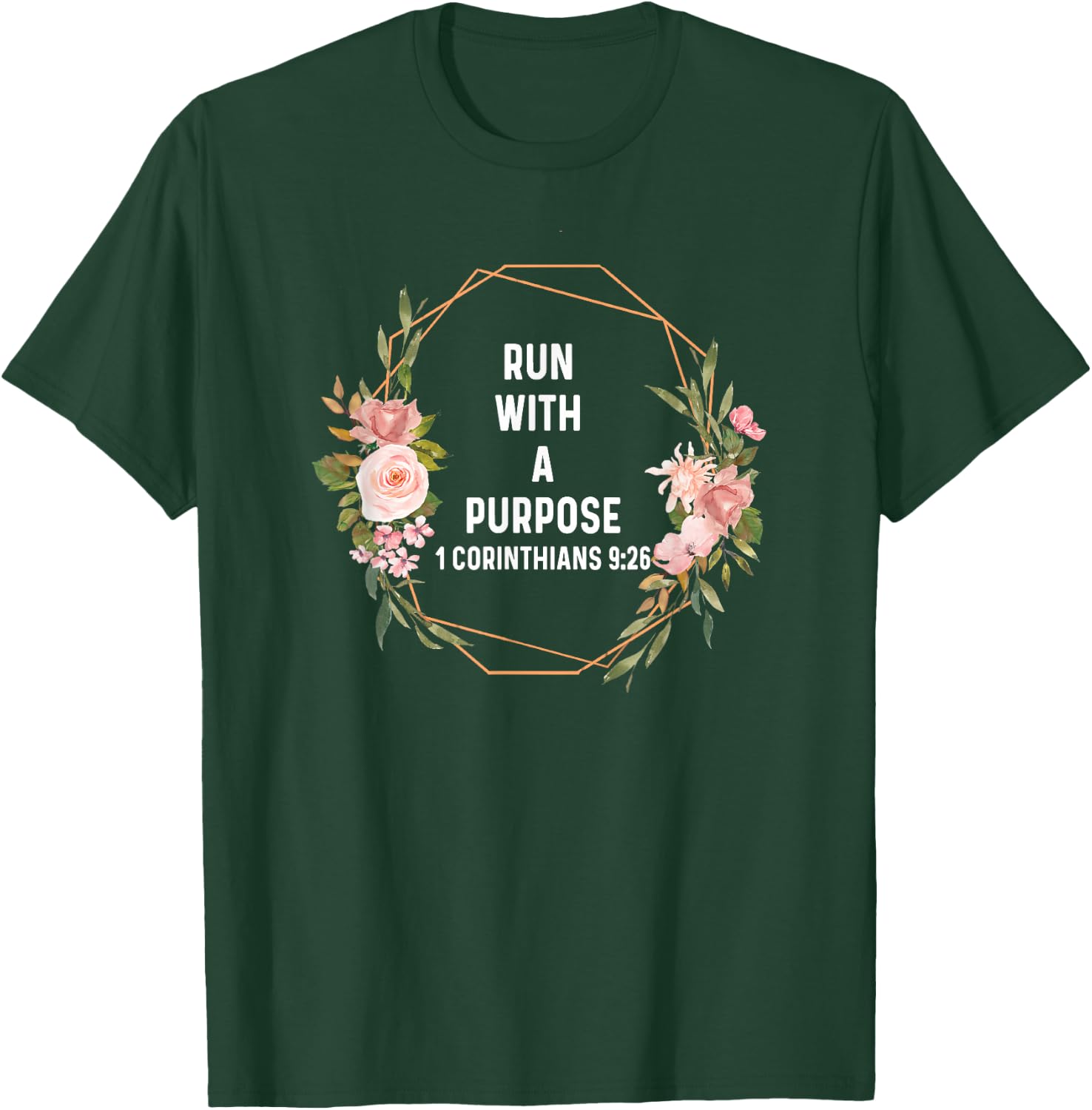1 Corinthian 9:26 God Jesus Run Runner Running Purpose T-Shirt - T-Shirt | Forest