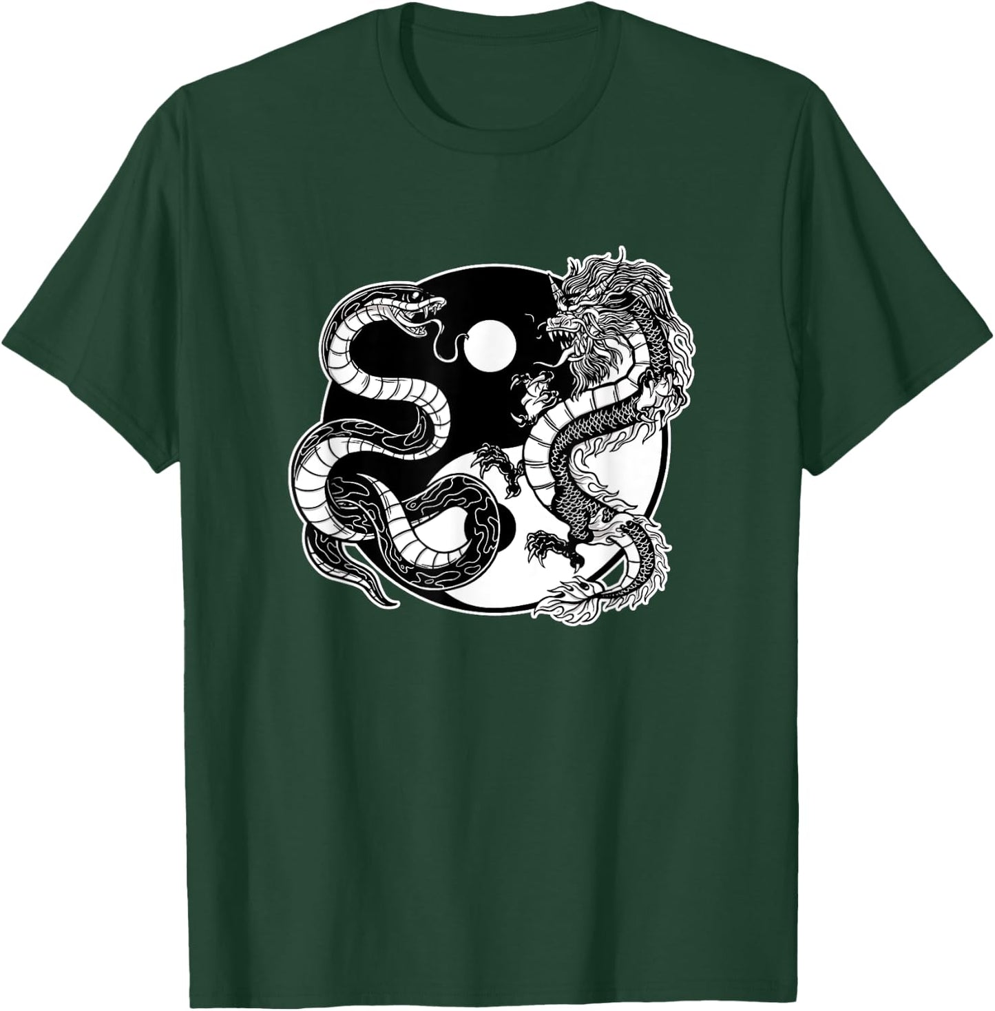 Ying Yang Dragon and snake, balance and harmony T-Shirt - T-Shirt | Forest