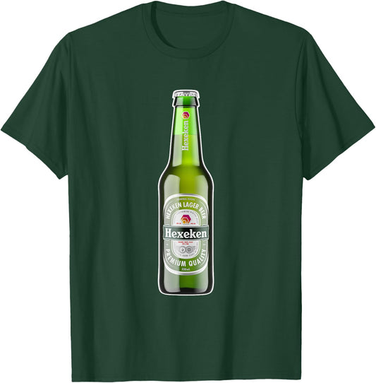 HEX Crypto Hexeken Lager Beer Brand Parody Bottle Hexican T-Shirt - T-Shirt | Forest