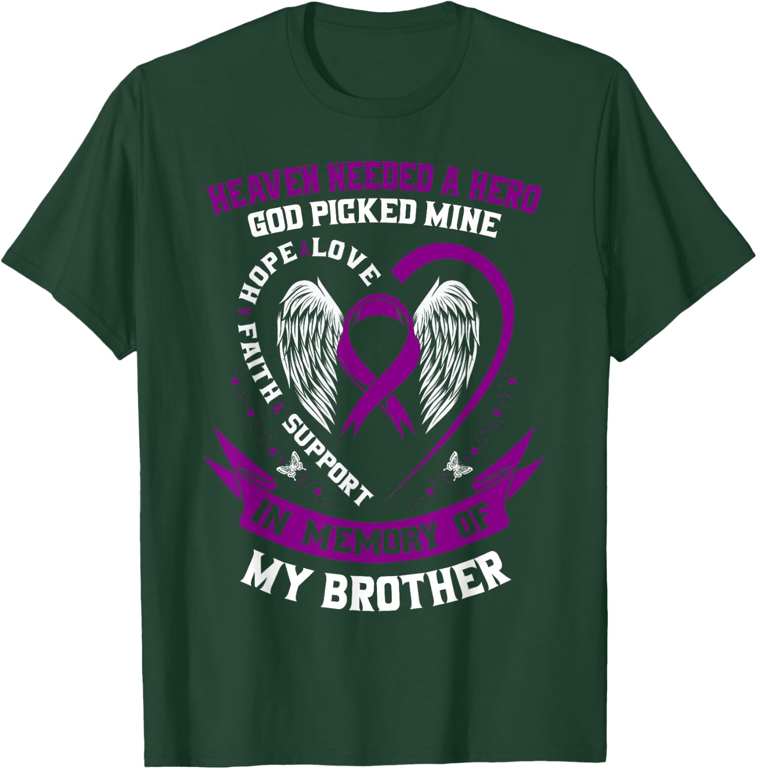 Wear Purple In Memory of Brother Pancreatic Cancer Awareness T-Shirt - T-Shirt | Forest