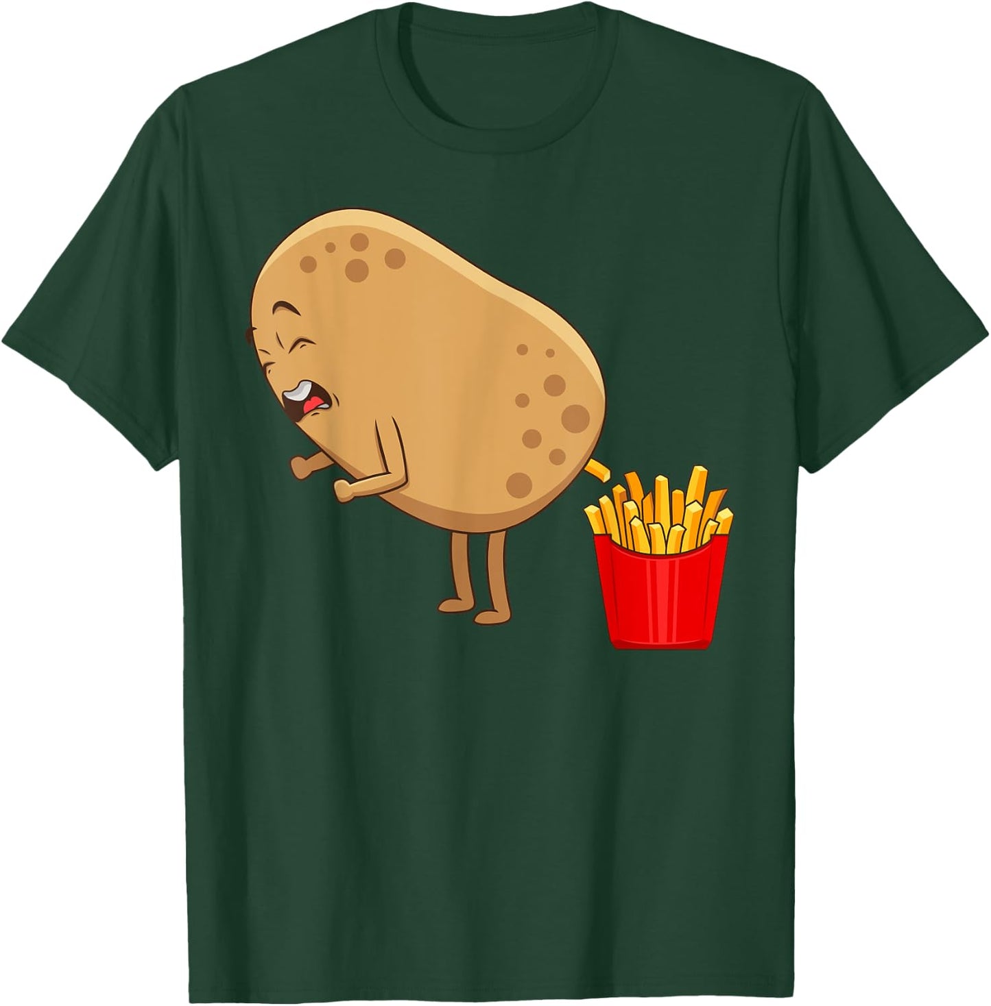 Funny French Fries Designs Women Potato Food Eaters T-Shirt - T-Shirt | Forest