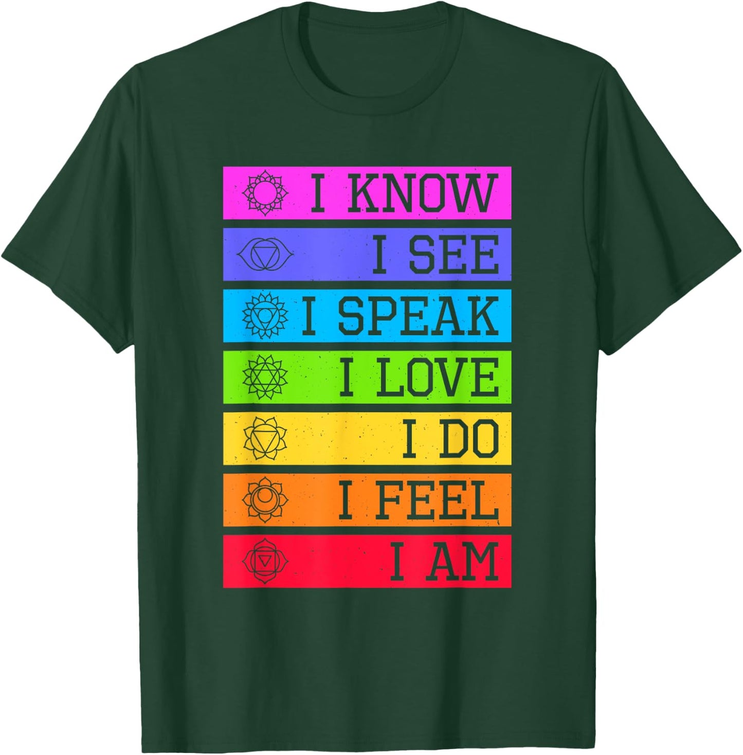 Namaste Yoga Meditation 7 Chakras Spiritual T-Shirt - T-Shirt | Forest