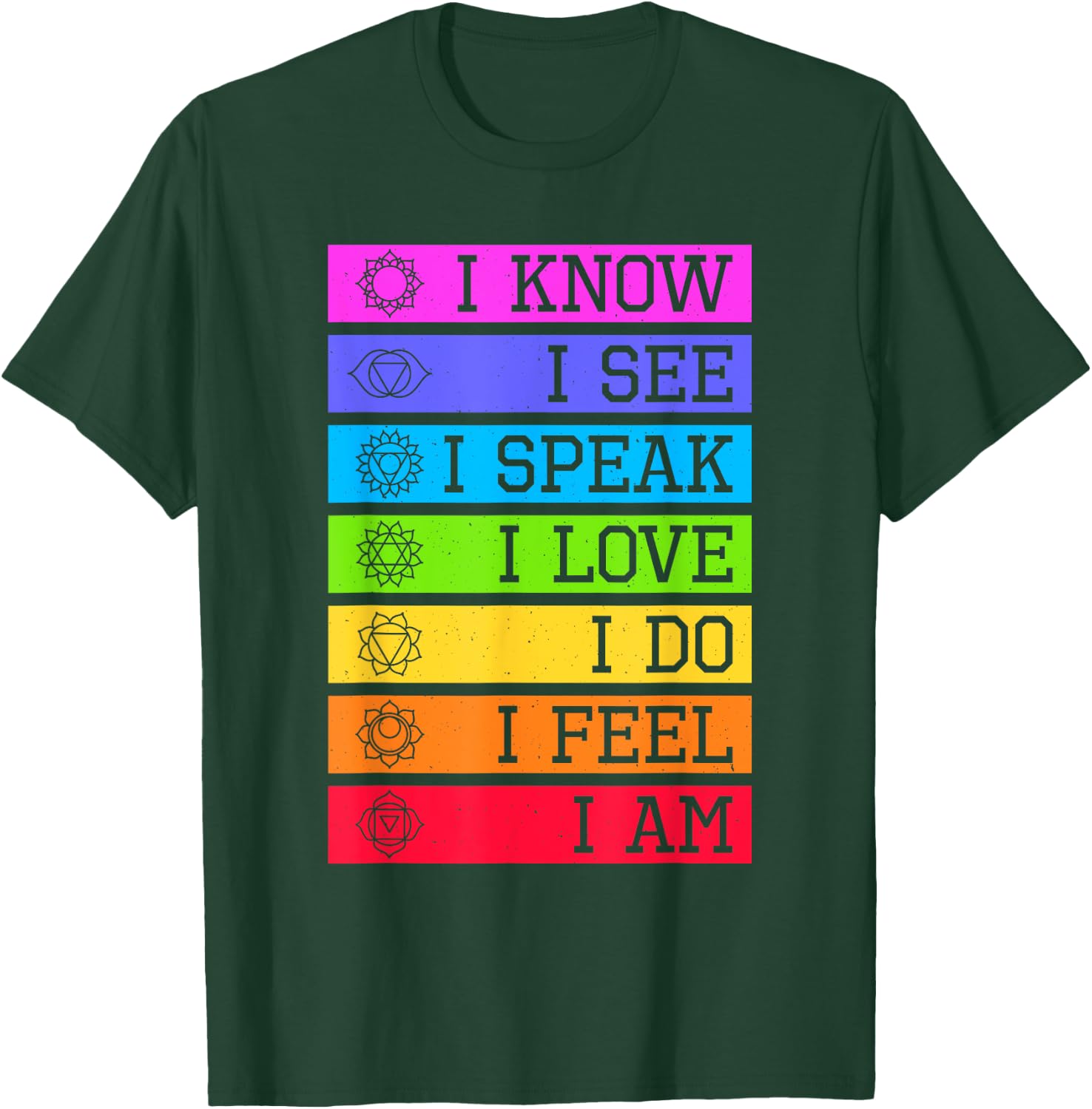 Namaste Yoga Meditation 7 Chakras Spiritual T-Shirt - T-Shirt | Forest
