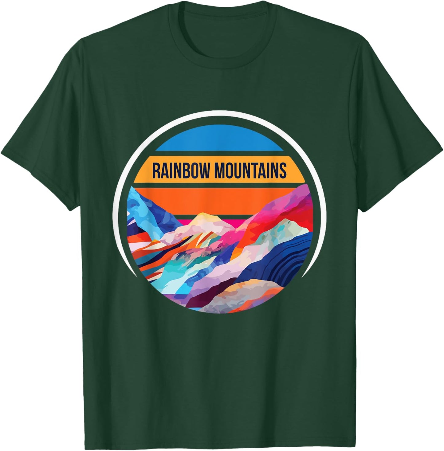 Peru Rainbow Mountain Hiking Adventure Camping Souvenir T-Shirt - T-Shirt | Forest