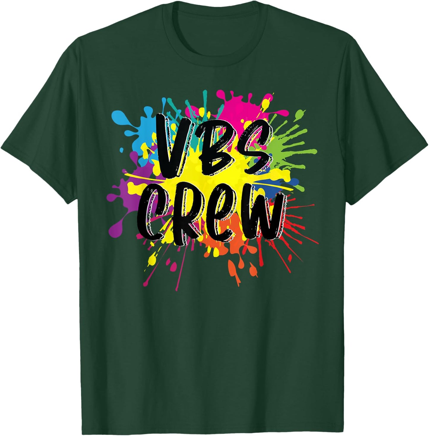 VBS Crew 2023 a Vacation Bible School I Love Paint Splatter T-Shirt - T-Shirt | Forest