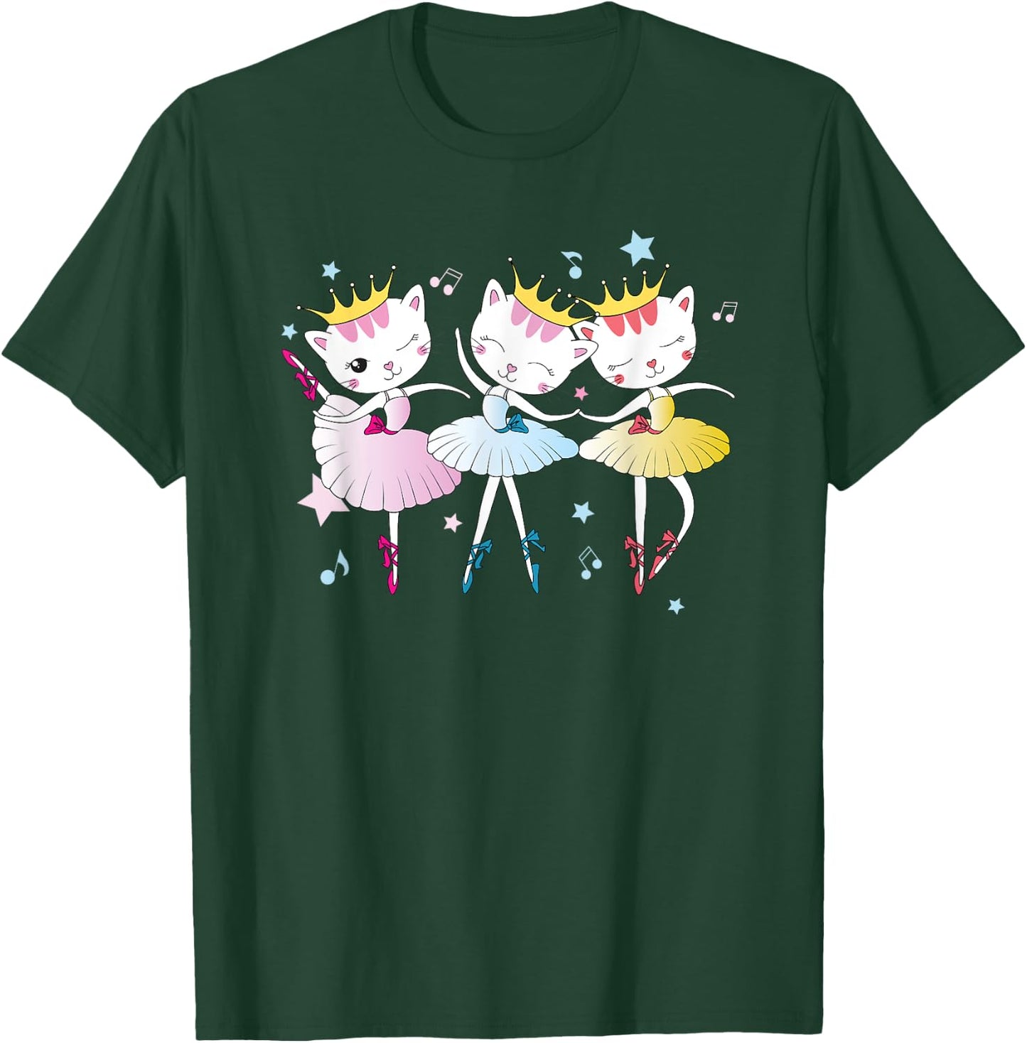 Tutu Kitten Cat Ballerina Stage Graphic Ballet Cats Men Women Girls Kids T-Shirt - T-Shirt | Forest