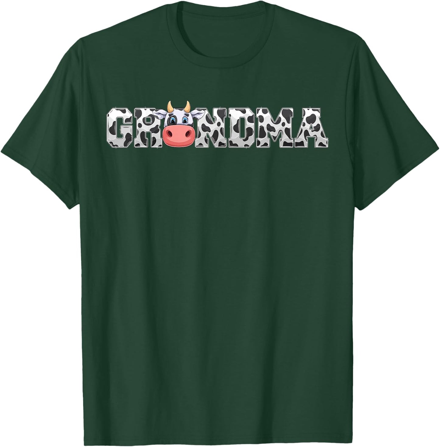 Grandma Cow Print Cowboy Animal Pattern Farmer Cow Grandma T-Shirt - T-Shirt | Forest