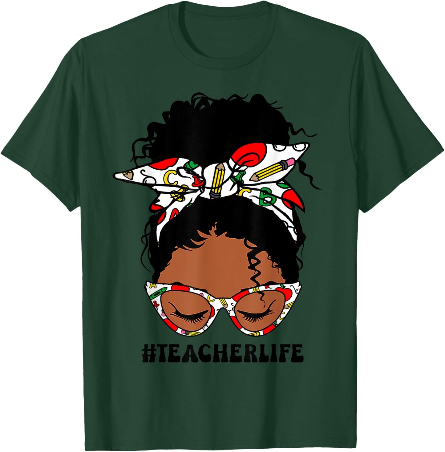 Melanin Black Teacher T-Shirt - T-Shirt | Forest