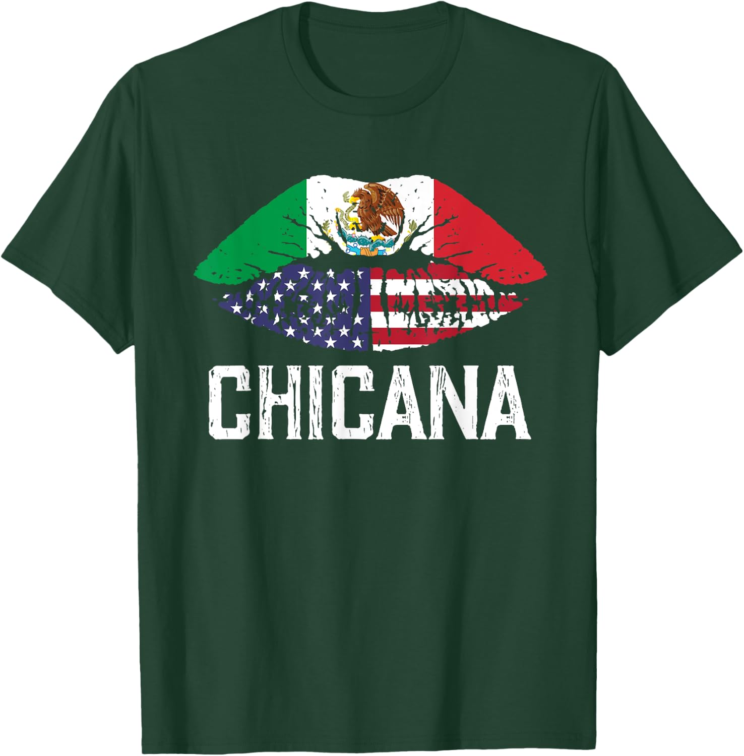 Chicana-Shirt Women Girls Kids Half American Half Mexican T-Shirt - T-Shirt | Forest