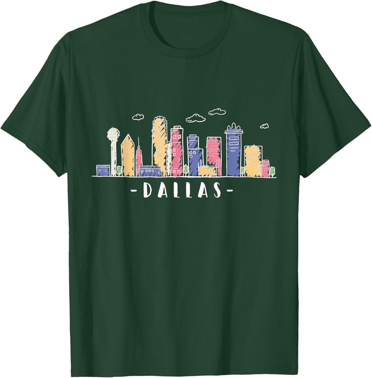 Dallas Texas Skyline Vintage Dallas TX T-Shirt - T-Shirt | Forest