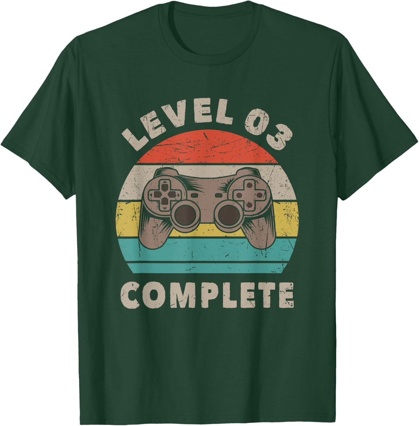 3rd Wedding Anniversary 3 Year Him Her Level 3 Complete T-Shirt - T-Shirt | Forest