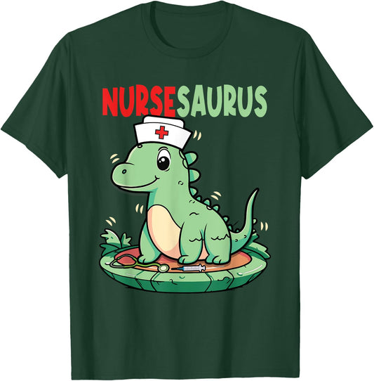 Nursesaurus Nurse T-Rex Dinosaur Nurses T-Shirt - T-Shirt | Forest