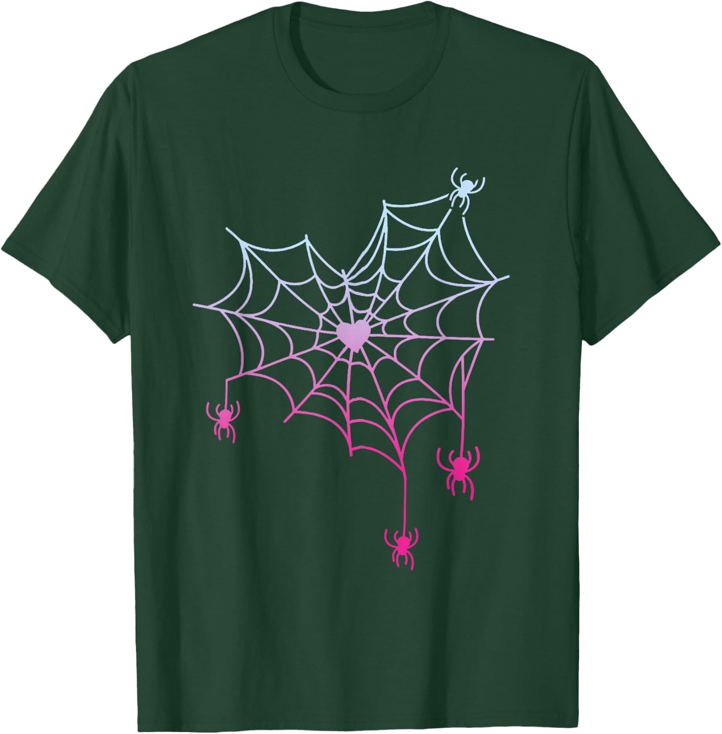 Spider Web Halloween Costume Pastel Goth Heart Cute T-Shirt - T-Shirt | Forest