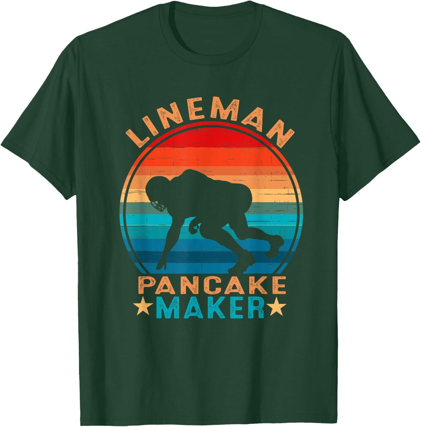 Lineman Pancake Maker - American Football Season Vintage T-Shirt - T-Shirt | Forest