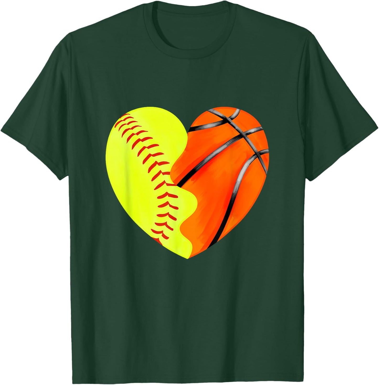 Softball Basketball - Basketball Dad Softball Mom T-Shirt - T-Shirt | Forest
