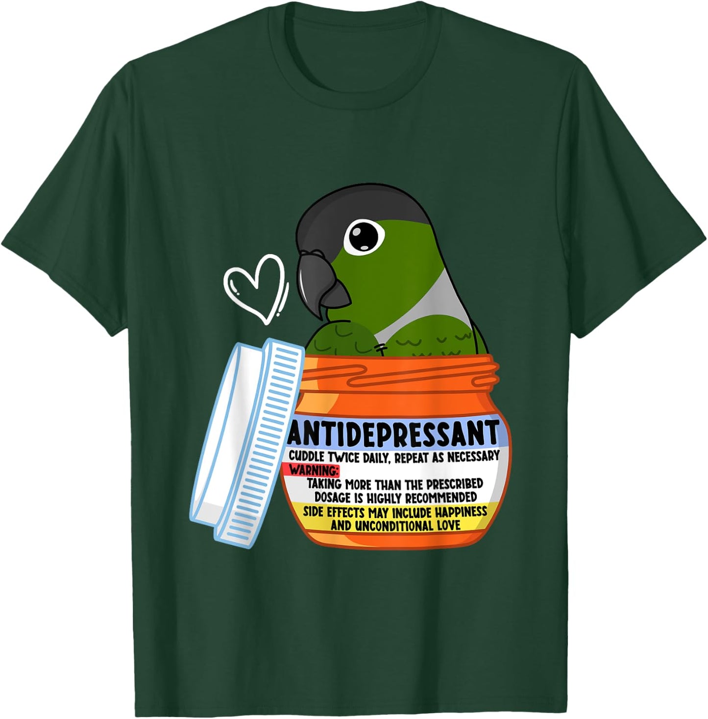 Cute Antidepressant Parrot I Green Cheek Conure T-Shirt - T-Shirt | Forest
