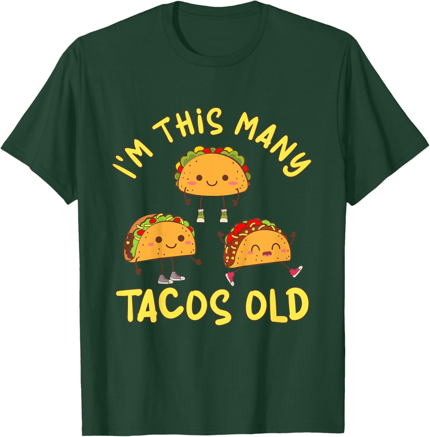 3 Years Old Girl Tacos Old 3rd Birthday Kids T-Shirt - T-Shirt | Forest