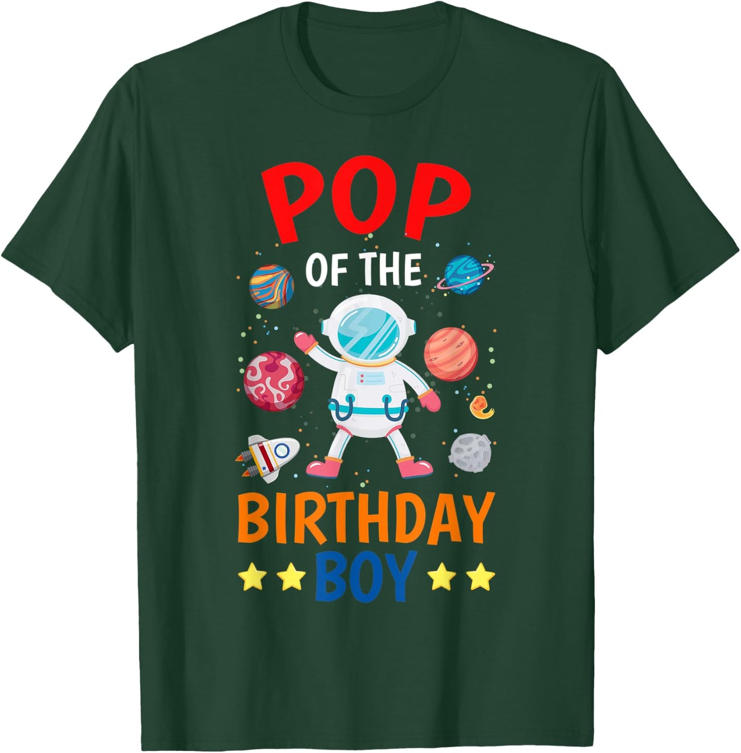 Pop Of The Birthday Boy Space Planet Theme Bday Party T-Shirt - T-Shirt | Forest