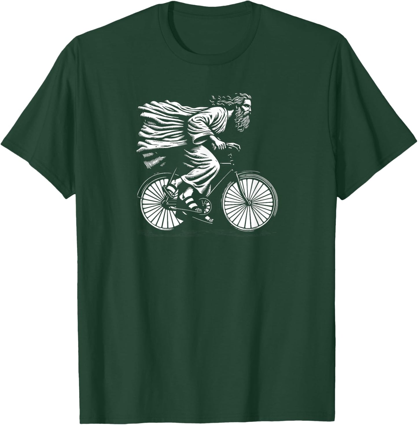 Awesome Jesus Christ Bicycle Vintage Retro Mountain Biker T-Shirt - T-Shirt | Forest