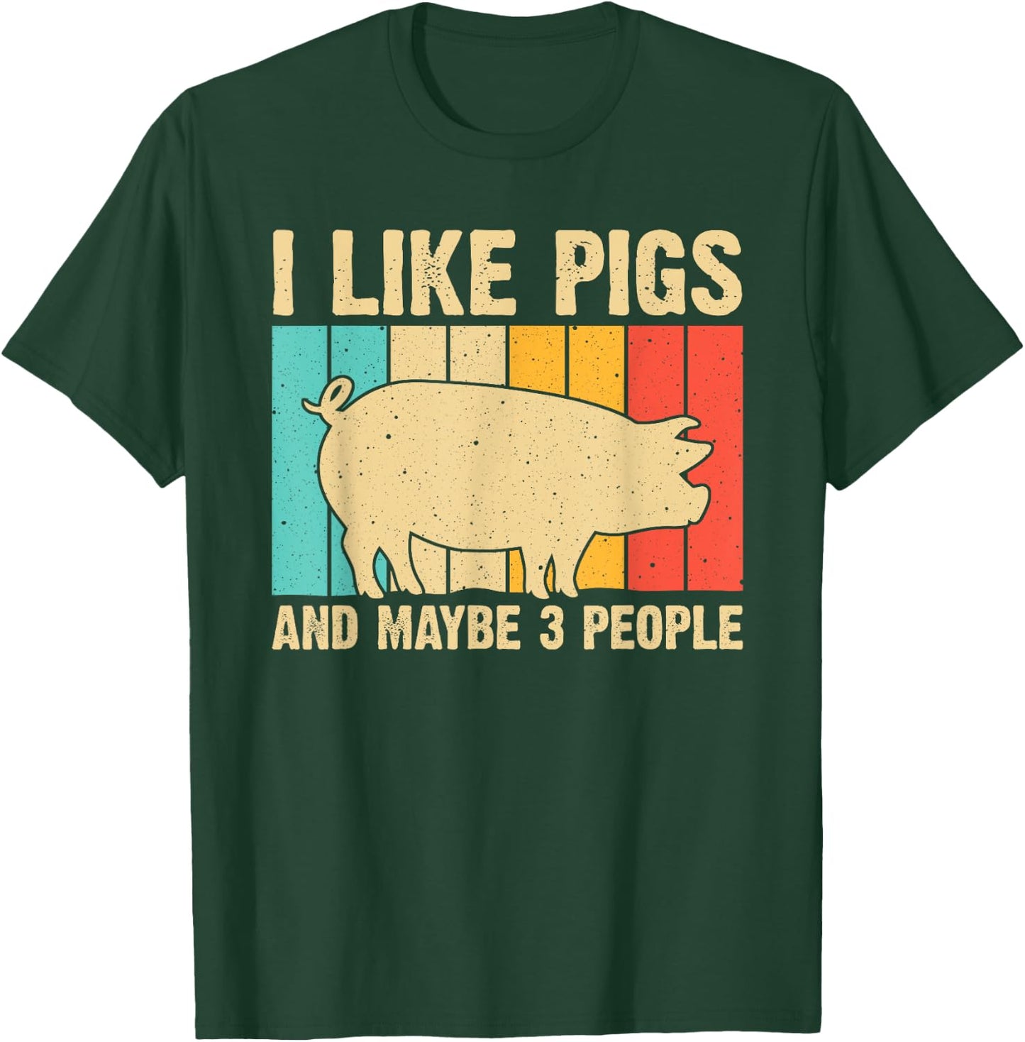 Funny Pig Women Farm Animal Swine Vintage Pig Lovers T-Shirt - T-Shirt | Forest