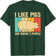 Funny Pig Women Farm Animal Swine Vintage Pig Lovers T-Shirt - T-Shirt | Forest