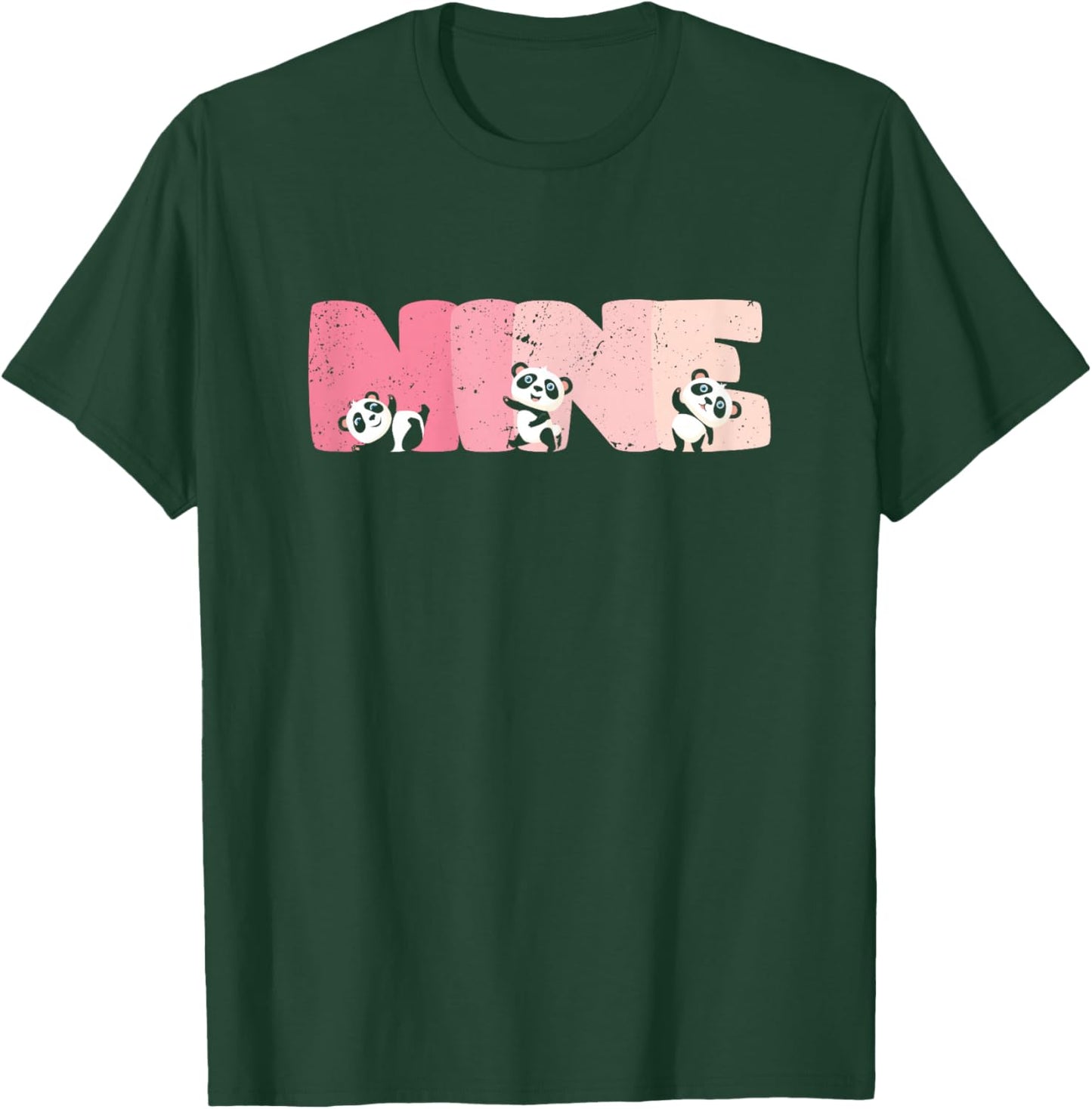 9 Year Old Cute Panda Birthday Girl 9th B-day T-Shirt - T-Shirt | Forest