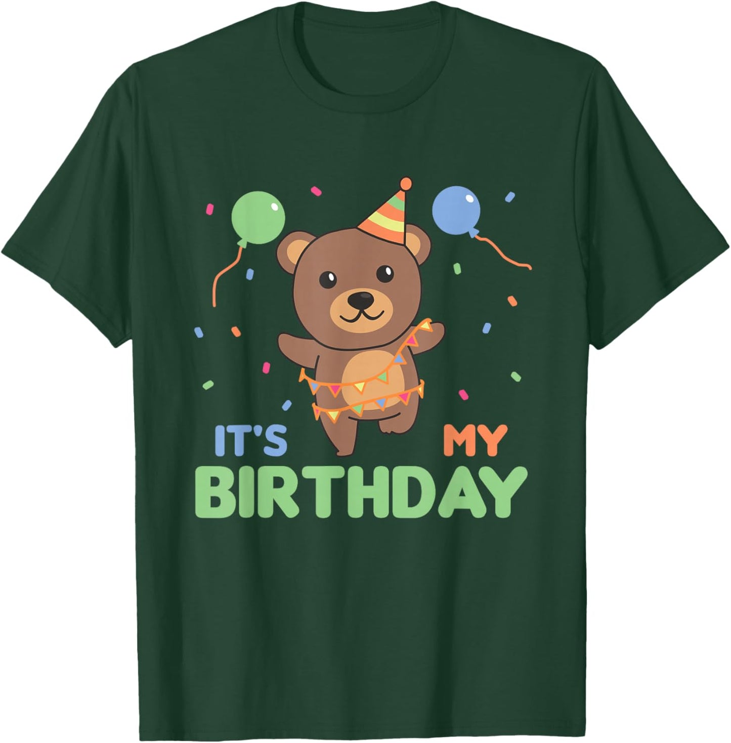 Children's Birthday Bear It's My Birthday T-Shirt - T-Shirt | Forest