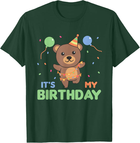 Children's Birthday Bear It's My Birthday T-Shirt - T-Shirt | Forest