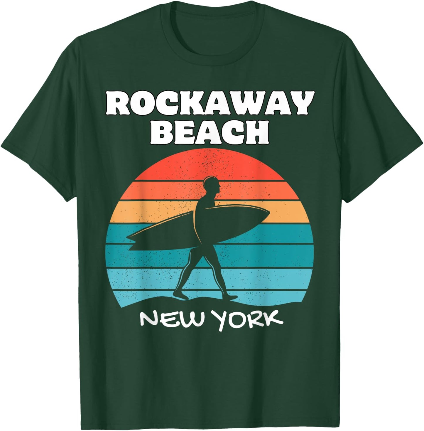 ROCKAWAY BEACH NEW YORK SURF VINTAGE SUNSET SURFING Women Girls Kids T-Shirt - T-Shirt | Forest