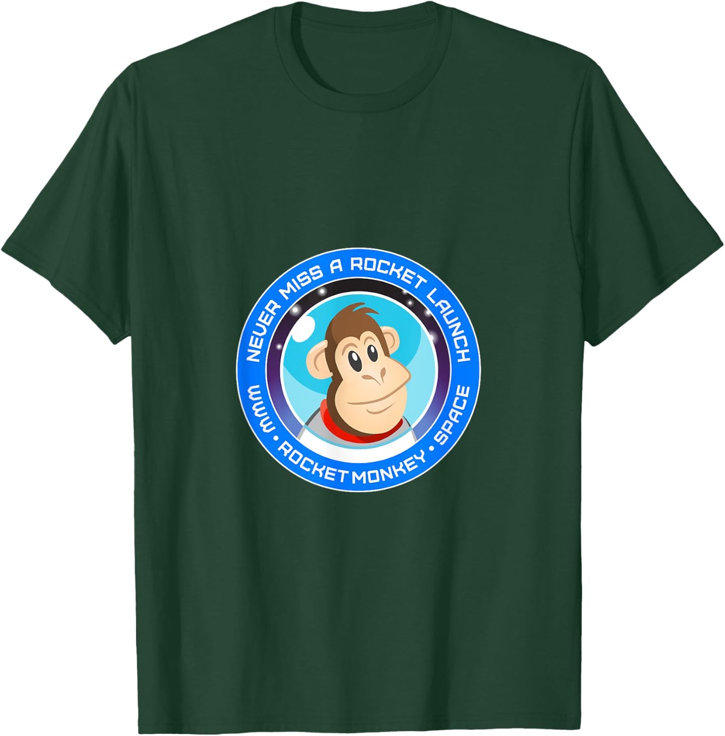 Rocket Monkey Circle Design Front T-Shirt - T-Shirt | Forest