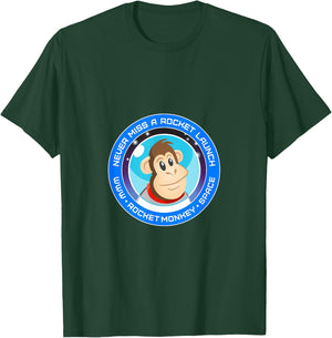 Rocket Monkey Circle Design Front T-Shirt - T-Shirt | Forest