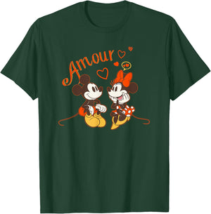 Disney Mickey & Minnie Mouse Love Amour Valentine T-Shirt - T-Shirt | Forest