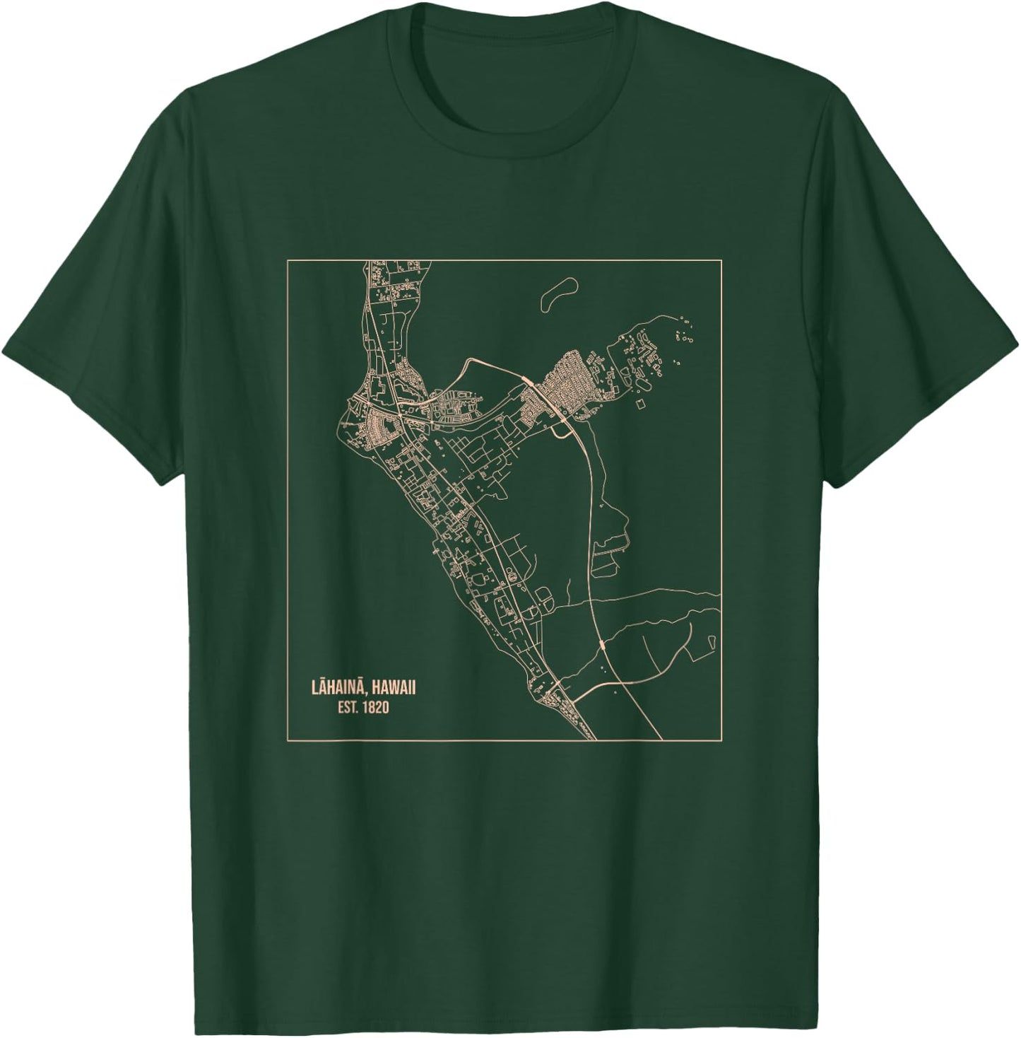 Map of Lahaina Maui Hawaii T-Shirt - T-Shirt | Forest