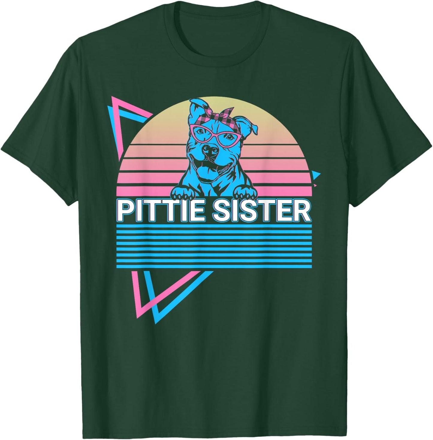 Pitbull Pit Bull Sister Retro Pittie Sister T-Shirt - T-Shirt | Forest