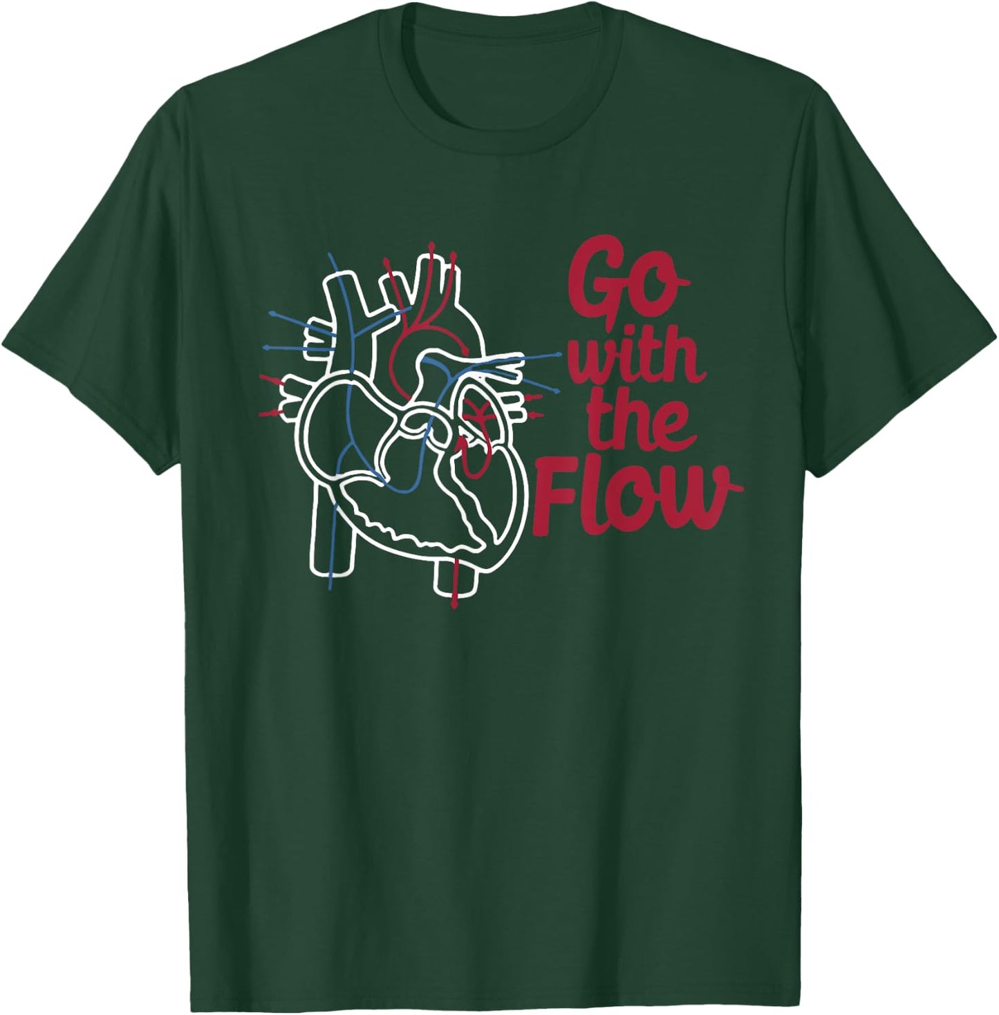 CVICU Cardiac Nurse Anatomical Of Heart Anatomy Cardiology T-Shirt - T-Shirt | Forest
