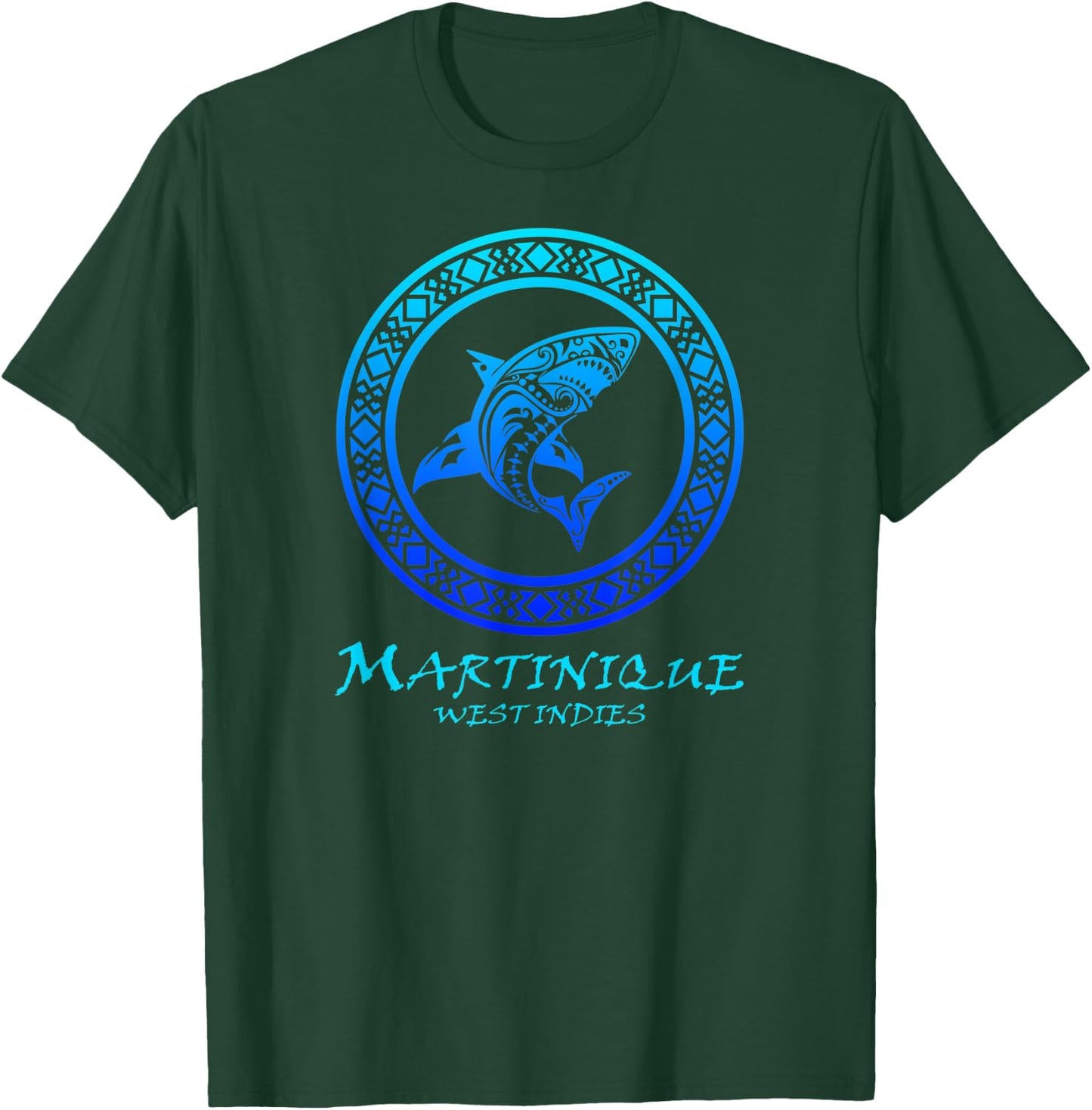 Martinique, West Indies Vintage Tribal Shark Vacation T-Shirt - T-Shirt | Forest