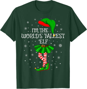 Matching Family Group I'm The World's Tallest Elf Christmas T-Shirt - T-Shirt | Forest