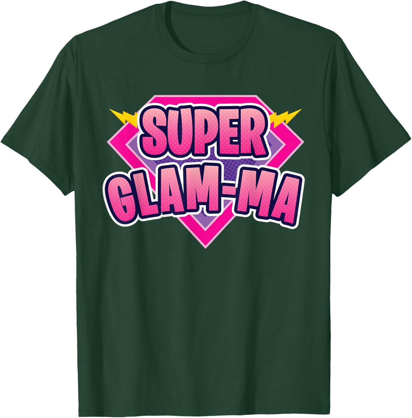 Super Glam-ma Superhero Grandmother Comic Book Funny T-Shirt - T-Shirt | Forest