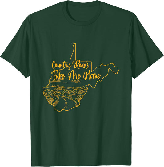 West Virginia Pride | WV Home | Country Roads | Footprint T-Shirt - T-Shirt | Forest