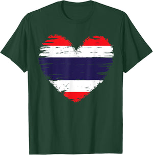 Thailand Heart Outfit - Thailand Heart Flag I love Thailand T-Shirt - T-Shirt | Forest